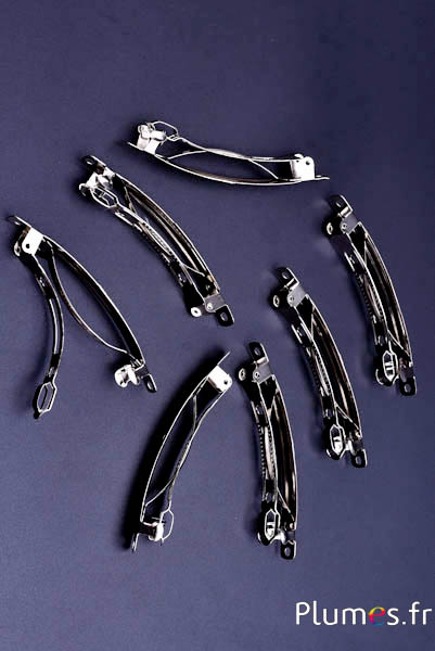 Barrettes  - 78 mm x 9 mm - argenté